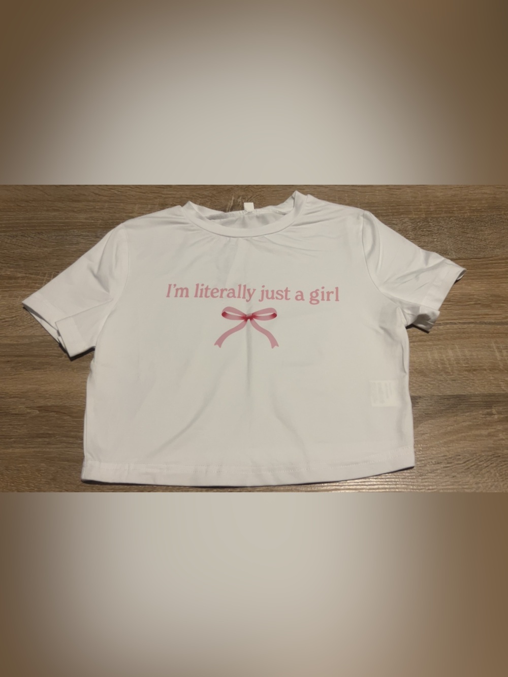 White Kids T-Shirt with Pink Ribbon Graphic